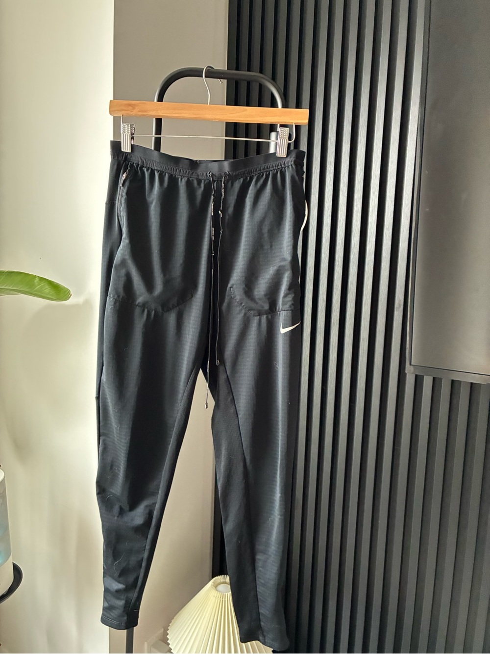 Nike Black Men's Slim Performance Joggers with Swoosh
